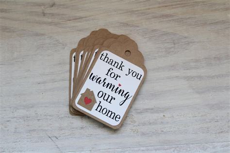 Thank You For Warming Our Home Favor Tags Housewarming T Etsy