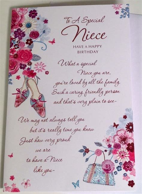 ♥ niece, may all of your birthday wishes become a reality may all of your dreams come true today and the other 364 days this year, niece. Niece Birthday Card Embossed With Sentiment Verse And ...