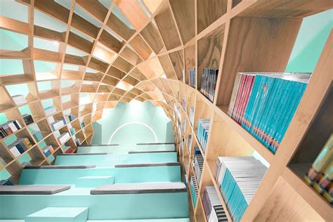 Visual Perspective In Unique Library Design Bookshelves