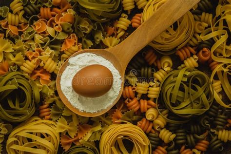 Different Types Of Colored Pasta Stock Photo Image Of Background