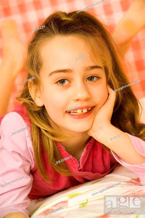 Portrait Of A Child 5 12 Model 7 Year Old Girl Stock Photo Picture