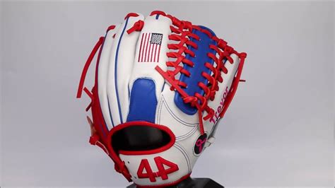 44 Pro Custom Baseball Gloves Signature Series White Red Royal Blue