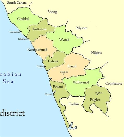 Know all about kerala state via map showing kerala cities kerala got the status of statehood on november 1, 1956. Jungle Maps: Map Of Kerala In Malayalam