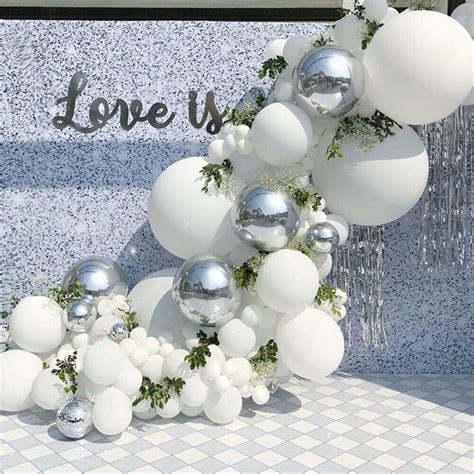 125pcs Silver White Balloon Arch Chain Balloons Arch Garland Etsy