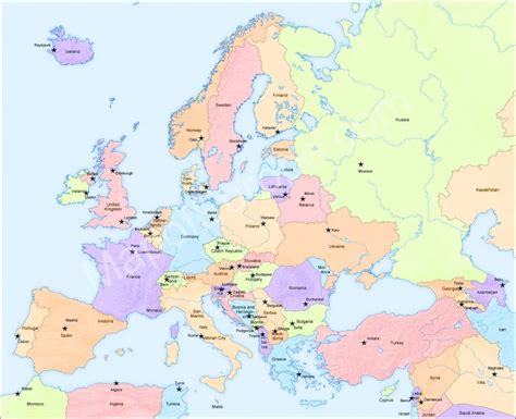Map Of Europe 1024x833 