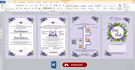 Free File Cara Desain Undangan Pernikahan Dengan Microsoft Word