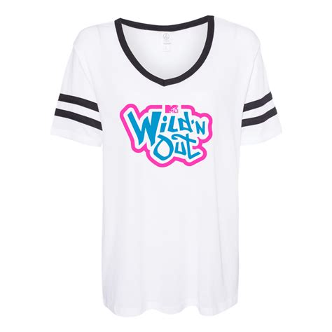 Wild N Out Neon Logo Womens White Varsity T Shirt Mtv Shop