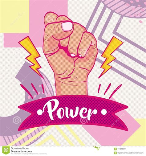 Girl Power Memphis Styles Stock Illustration Illustration Of Power