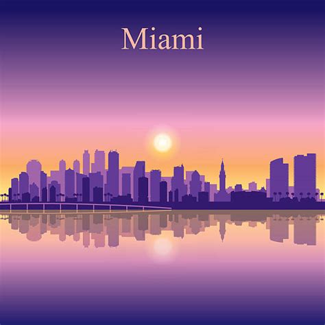 Miami Skyline Clip Art Vector Images And Illustrations Istock