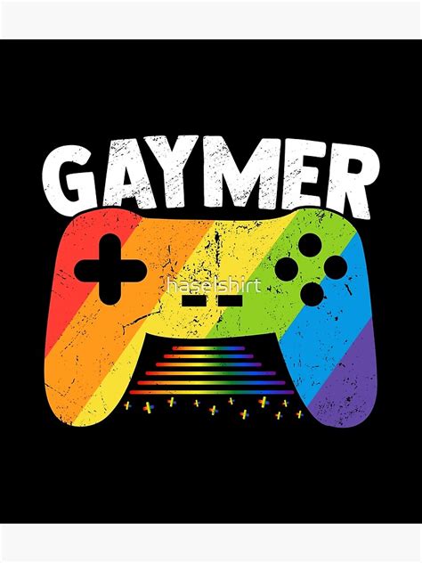 gaymer rainbow pride month video game player gay gamer poster for sale by haselshirt redbubble
