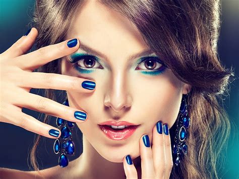 1920x1440px Free Download Hd Wallpaper Makeup Fashion Girl Blue Style Wallpaper Flare