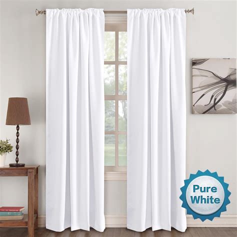 Window Curtain Panels White Curtains Insulated Thermal Back Tabrod