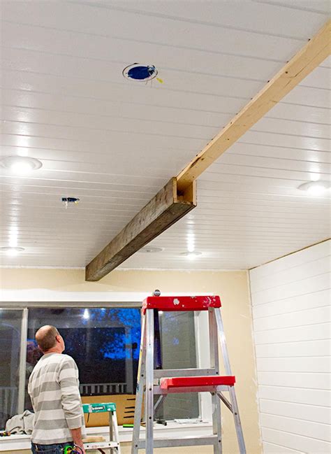 How To Make Diy Wood Beams To Add Farmhouse Style To A Basic Ceiling