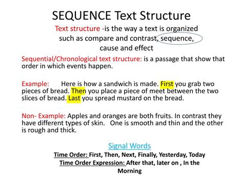 Ppt Learning Objective Identify Sequential Text Structures In
