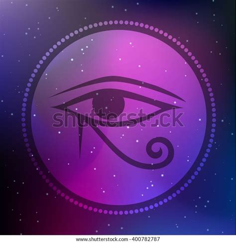 Vector Horus Eye Illustration On Cosmic Vector De Stock Libre De Regalías 400782787