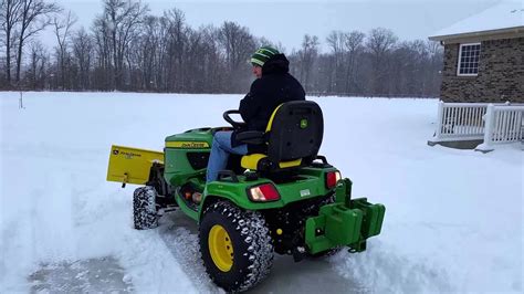 John Deere X758 Plowing Snow Youtube