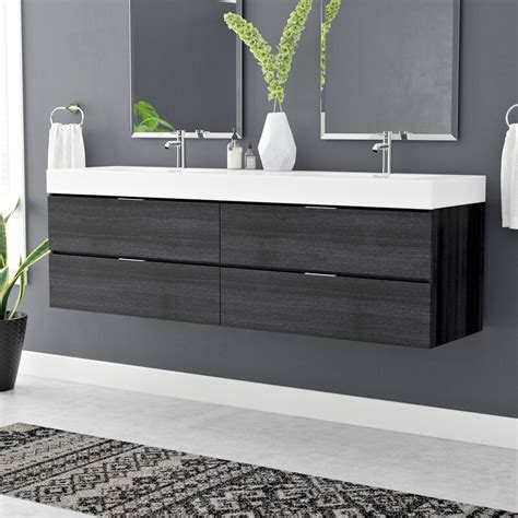 Learn how to build a diy bathroom vanity with free plans by shanty2chic. Wade Logan Tenafly Wall Mount 72" Double Modern Bathroom ...