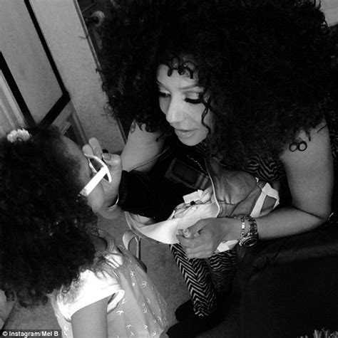 Mel B Wears Scary Spice Afro Alongside Daughter Madison Daily Mail Online