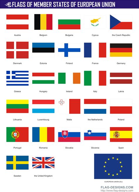 List of countries and their capitals of the world in pdf and xls formats. Flags of Member States of European Union