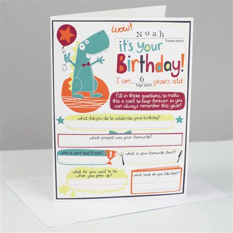 Personalised Birthday Card For Boys By Tandem Green
