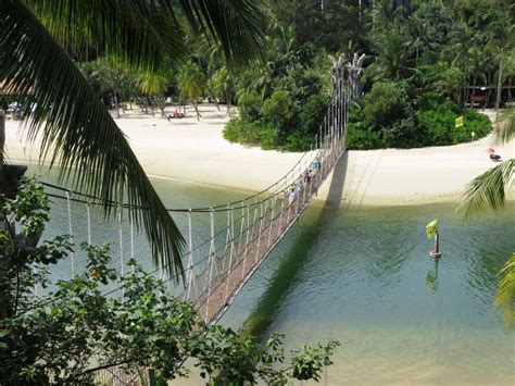 Rope Bridge At Sentosa Beach Free Image Download