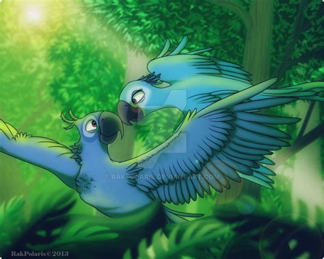 Blu And Jewel By Jw Madrid ©2013 Cartoon Photo Love Birds Drawings