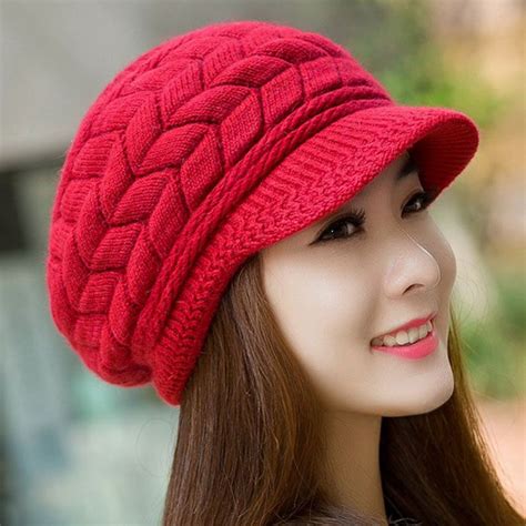 Woman with a hat (french: Elegant Women Hat Winter Autumn Beanies Knitted Hats For ...