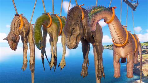 🦖jurassic World Evolution 2🦕alamosaurust Rextherizinosauruscarnotaurus Dinosaurs Fight