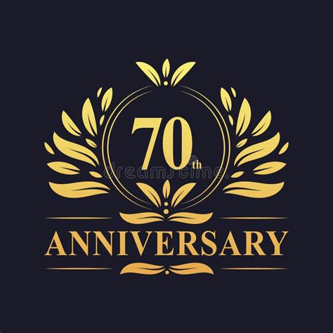 70th Anniversary Design Luxurious Golden Color 70 Years Anniversary