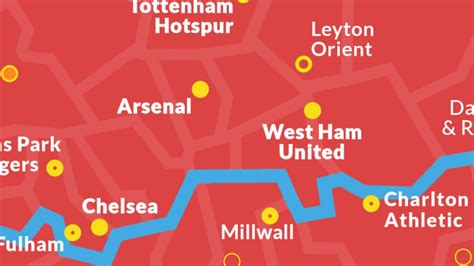 Map Of London Football Clubs Map Vector