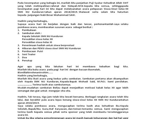 Kumpulan Teks Mc Di Sekolah Terbaik - Kumpulan Contoh Teks MC