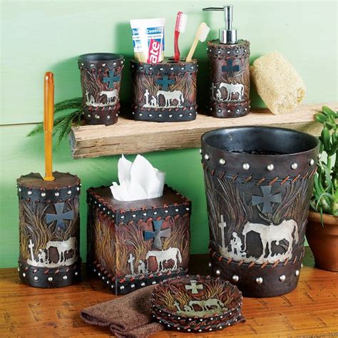 See more ideas about cowboy bathroom, rustic house, western bathroom. Praying Cowboy Bath Accessories | Western bathroom decor ...