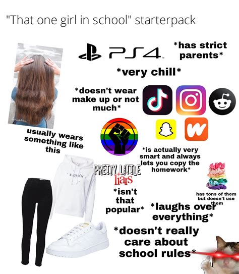That One Girl In School Starter Pack Rstarterpacks Starter Packs Know Your Meme