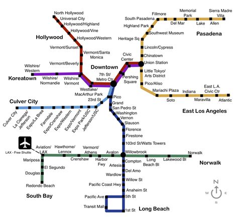 Metro Rail Map Los Angeles 2019