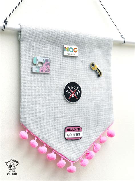 Diy Enamel Pin Banner Tutorial The Polka Dot Chair