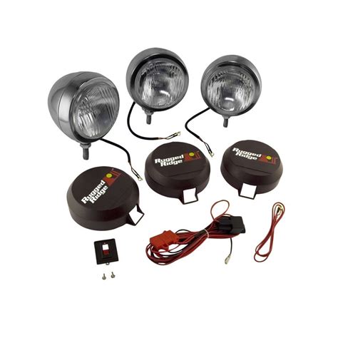 Rugged Ridge 6 Inch Round Hid Off Road Fog Light Kit Stainless Steel Housing Set 1520661