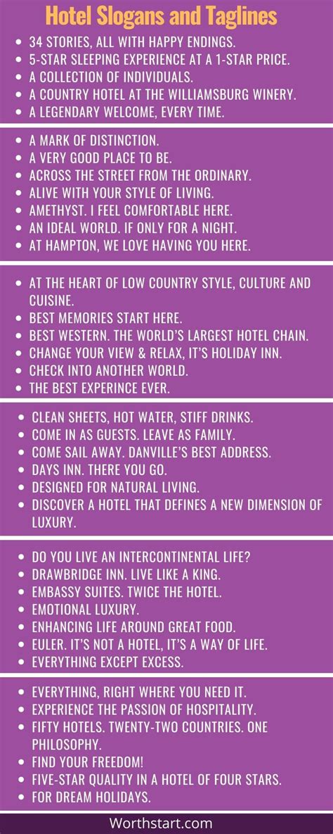 Hotel Slogans 200 Cool Slogans Motto And Taglines For Hotel