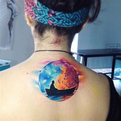 Awesome Watercolor Moon Tattoo By Adrian Bascur Kickass Things