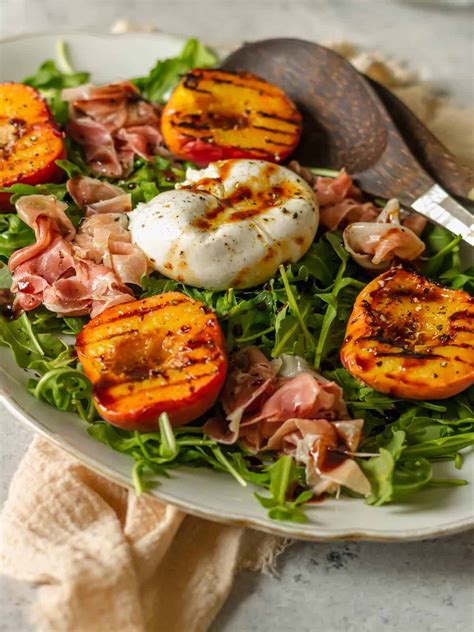 Prosciutto Burrata And Grilled Peach Salad Real Food With Sarah