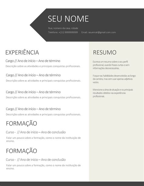 Curriculum Vitae Curriculo Pronto Para Preencher Images