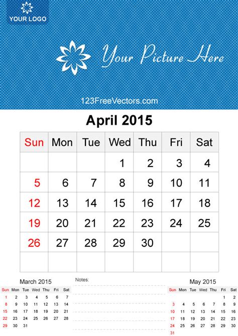 April 2015 Calendar Template Vector Free By 123freevectors On Deviantart