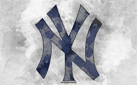 Descargar Fondos De Pantalla Los New York Yankees Logotipo Grunge Arte