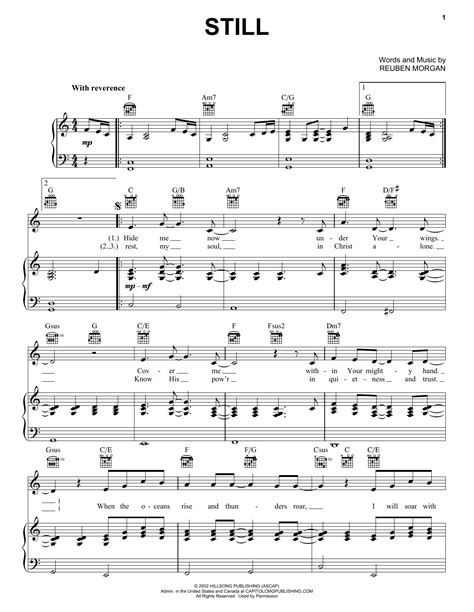 Still Sheet Music By Hillsong Worship Beginning Piano Solo Download 2 Page Score 81283