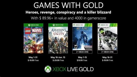 Tener la xbox one o xbox 360 es genial, pero si quieres jugar juegos de multijugador online, necesitas tener activa una suscripción a xbox live gold aquí podrás jugar, competir y pronosticar en cientos de eventos deportivos de todo tipo de forma totalmente gratuita y sin ningún tipo de riesgo. Se filtran los posibles Juegos con Gold de mayo