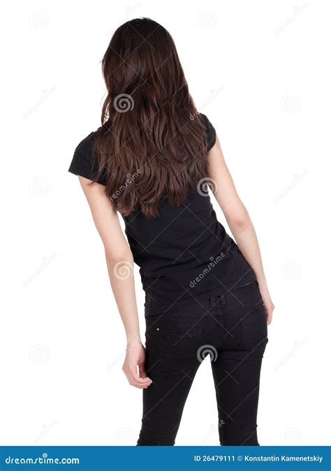 Back View Of Standing Beautiful Woman Stock Image Image 26479111
