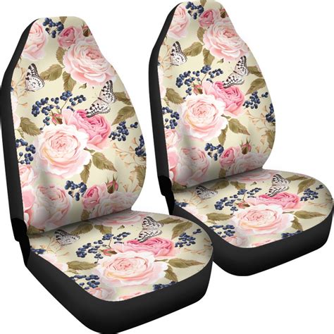 floral pink butterfly print universal fit car seat covers jorjune