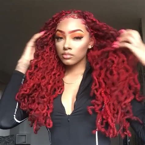 Pin By Aniyiadavis893 On Beauties Red Dreads Faux Locs