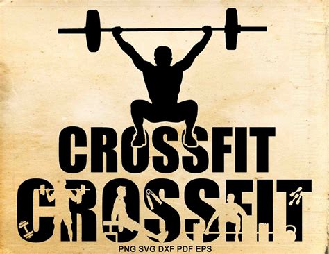 Crossfit Svg Files Crossfit Clipart Silhouette Weightlifting Etsy