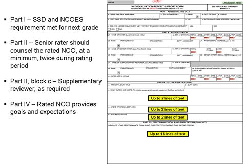 New NCOER Support Form DA 2166 9 Series New NCOER Support Form DA Form