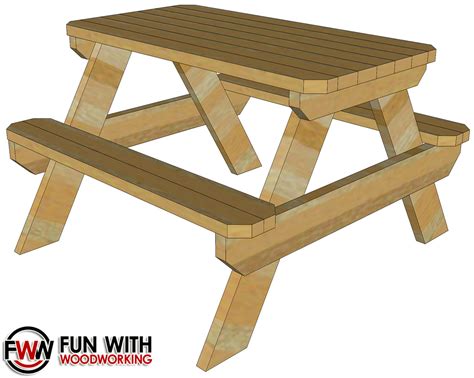 4 Ft Adult Sized Picnic Table Digital Plans Fun With Woodworking
